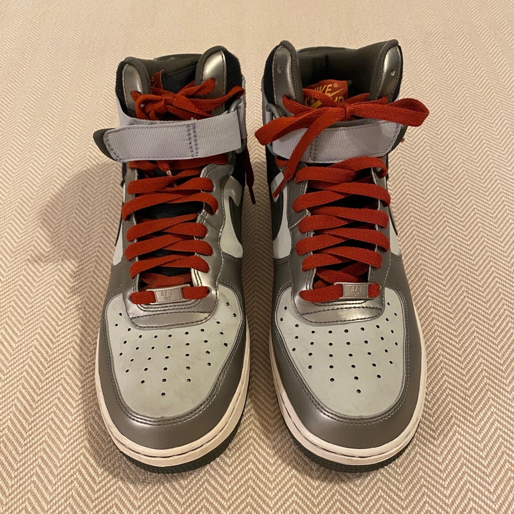 2013 Nike Air Force 1 AF1-82 Silver Gray High Tops - Picture 2 of 12